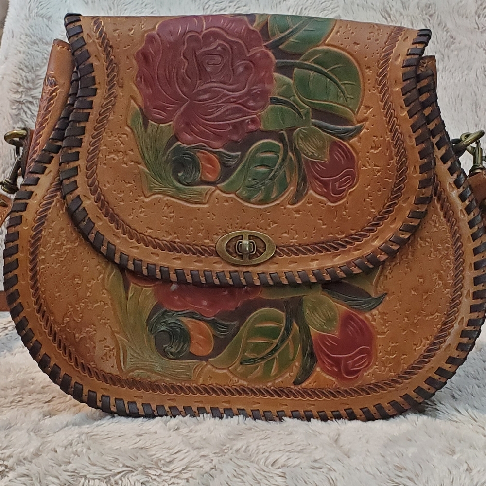 Particia Nash Arezzo painted saddle bag